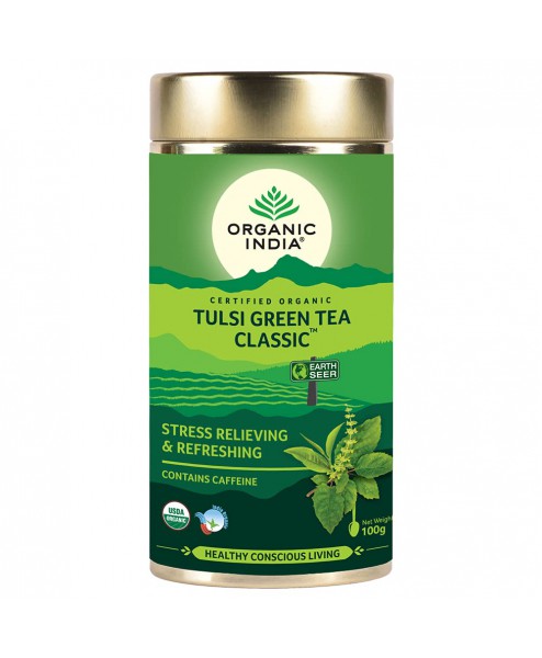 Organic India Tulsi Green Tea Classic, 100 g