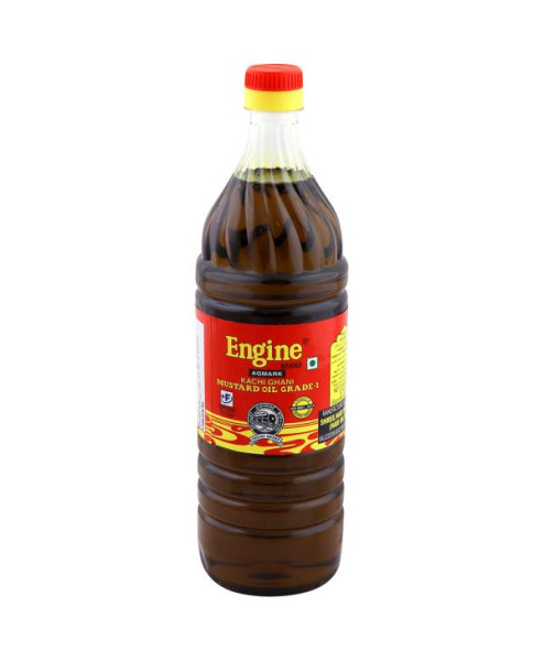 Engine Brand Kachi Ghani Mustard Oil, 1Ltr