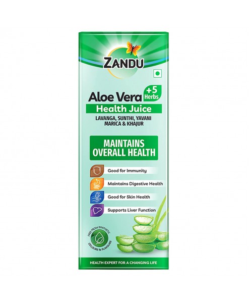 Zandu Aloe Vera + 5 Herbs Health Juice | Ayurvedic Immunity Booster, 1000ml