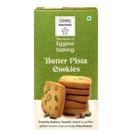 Lovely Bake Studio Premium Eggless Butter Pista Cookies, 200 g