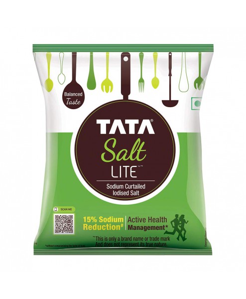 Tata Salt Lite, 15% Low Sodium Iodised Salt, 1kg
